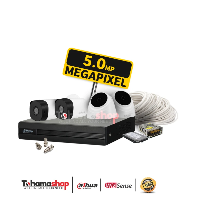 عرض 4 كاميرا مراقبة داهوا دقة 5 ميجا