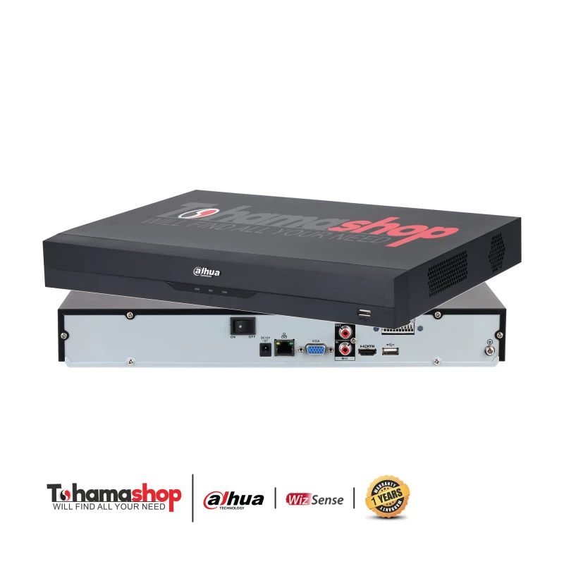 جهاز عرض و تسجيل شبكي داهوا 32 قناة بدقة 5 ميجا بكسل يدعم الذكاء الاصطناعى ويدعم 2 هارد