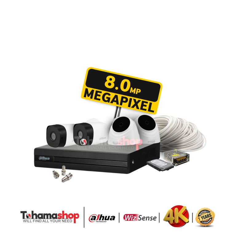 عرض 4 كاميرا مراقبة داهوا دقة 8 ميجا