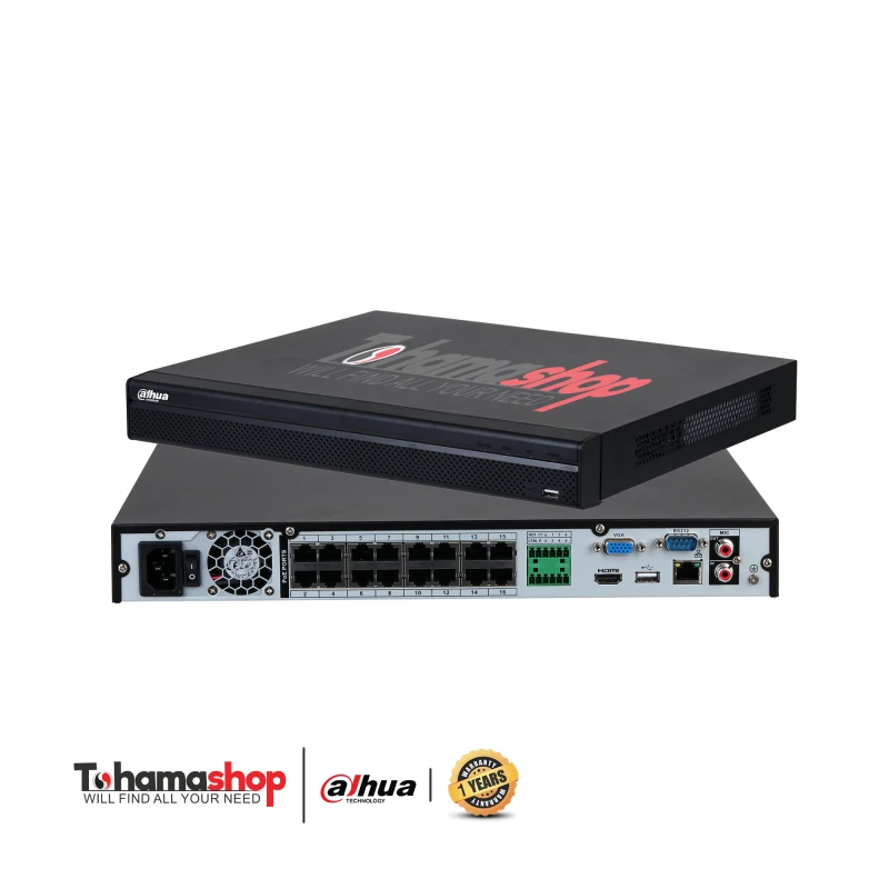 جهاز عرض و تسجيل شبكي داهوا 32 قناة بدقة 5 ميجا بكسل ويدعم 2 هارد ب 16POE