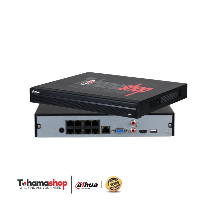 جهاز عرض و تسجيل شبكي داهوا 8 قناة بدقة 2 ميجا بكسل